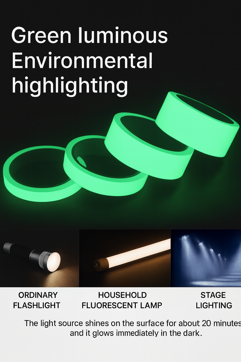 Dark Green Glow Safety Tape